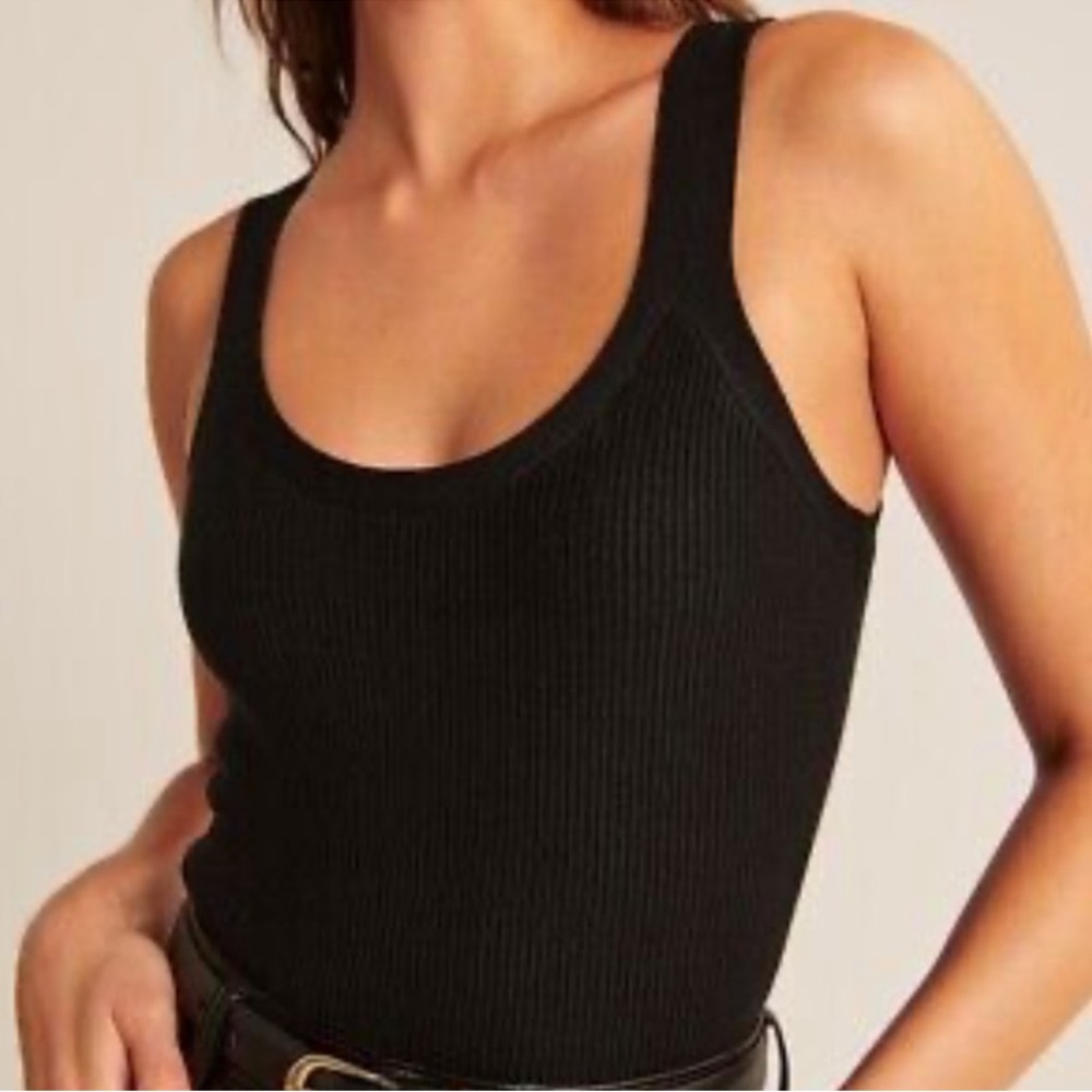 Abercrombie & Fitch Brown Ribbed Crop Tank Top
